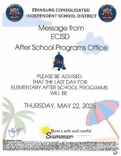 last day of after school is May 22nd